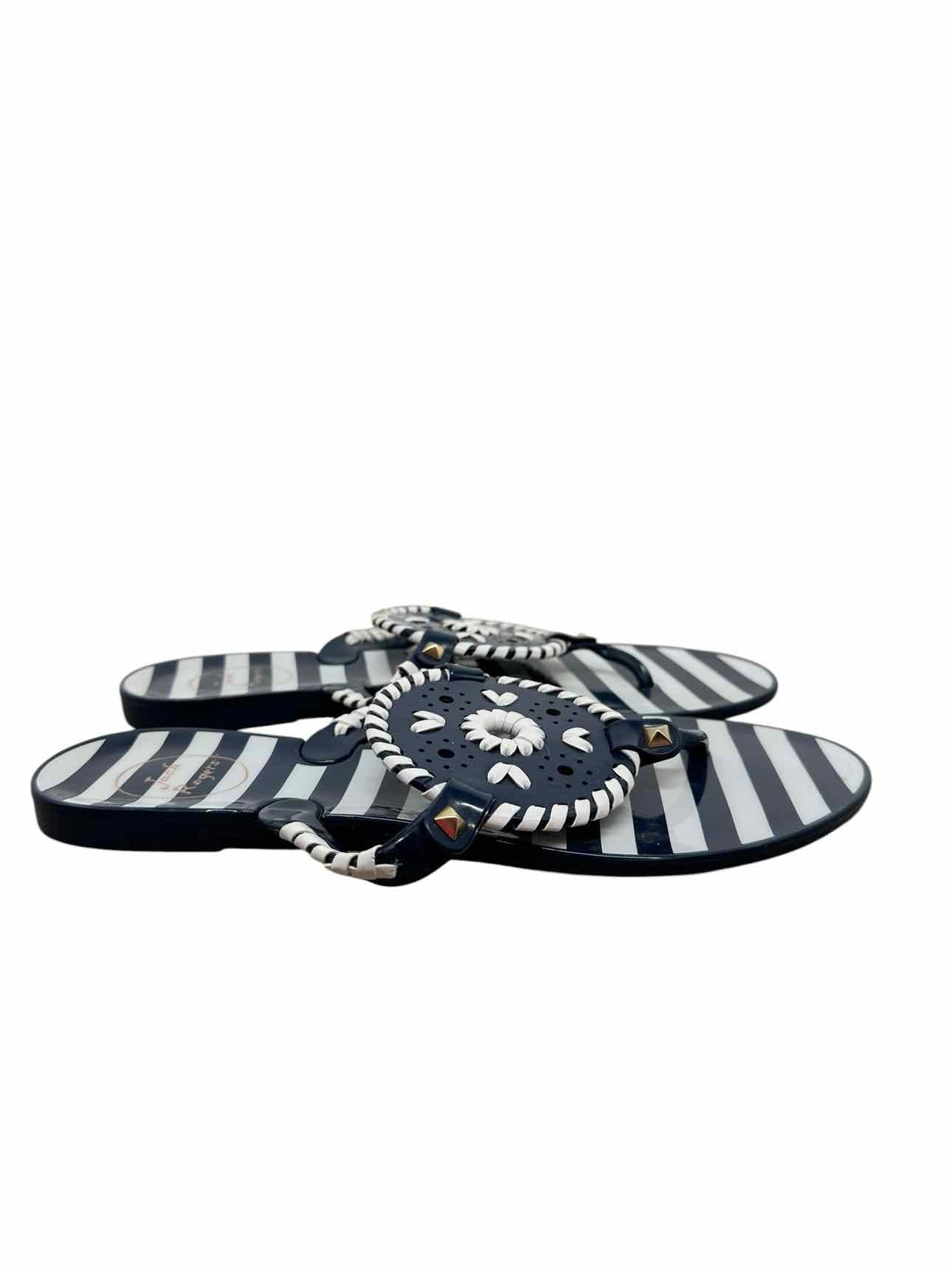 Jack Rogers Georgica Jelly Thong Sandal Navy Shoe Size 8