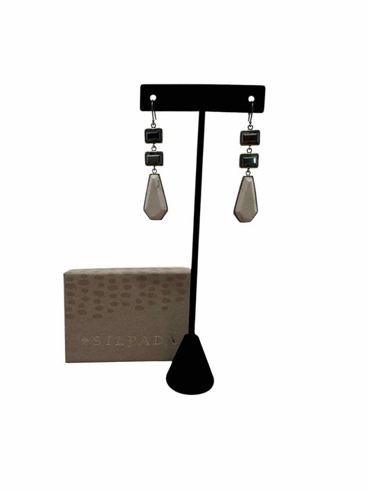 Silpada Two to Tango Magnesie & Hematite Earrings Sterling Silver