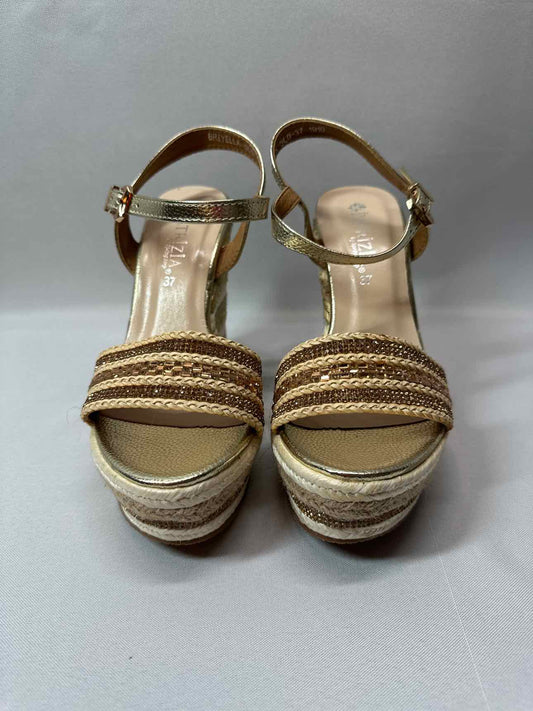 Patrizia Gold Wedge Sandals NEW