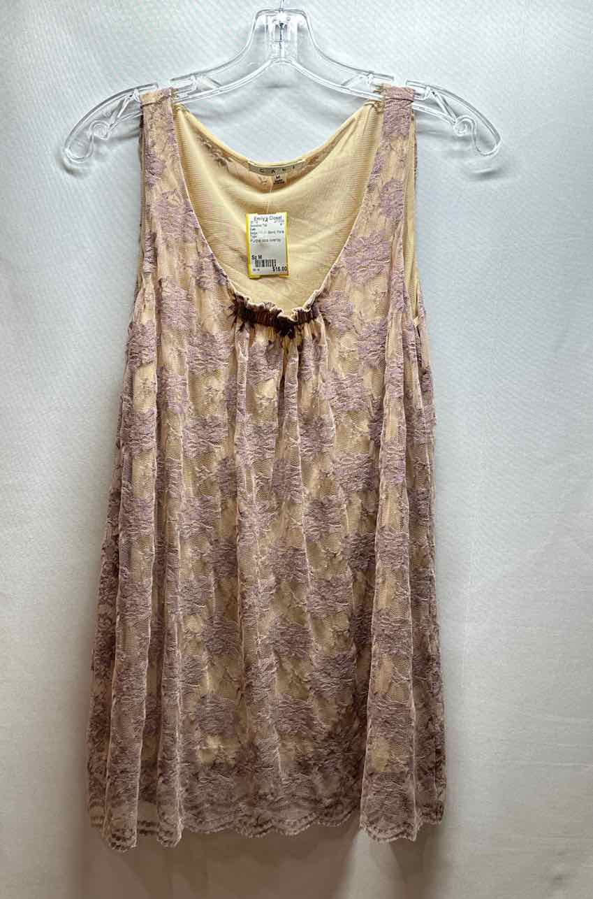 Cabi Beige Floral Sleeveless Top