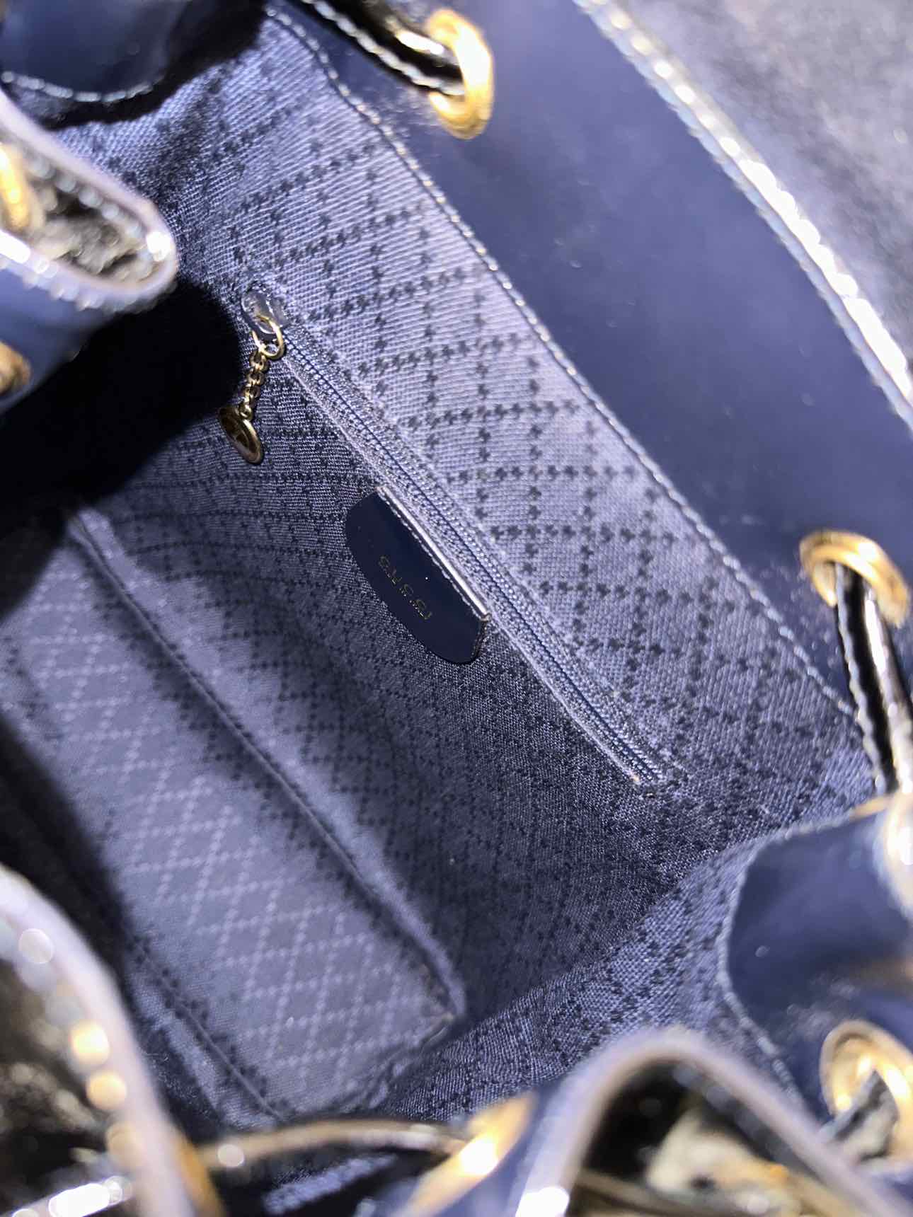 Gucci Vintage Black Patent Leather Mini Backpack